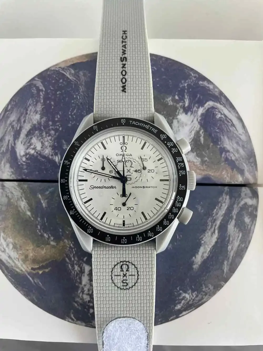 NWOT Men's OMEGA x Swatch Moonswatch 1965 Mission Grey Watch